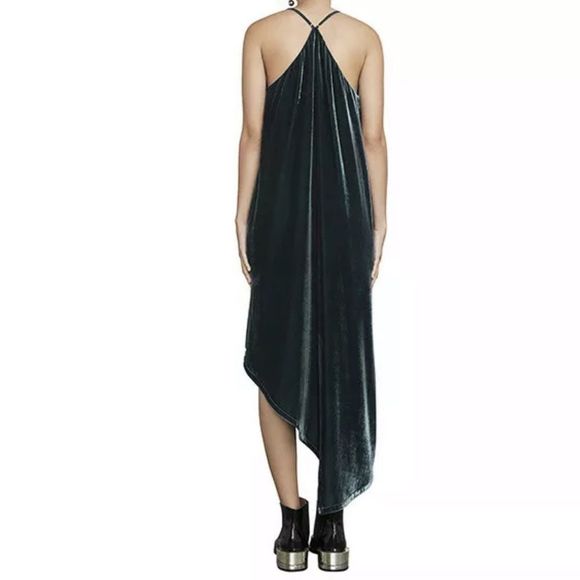 NWT $298 BCBGMAXAZRIA | Elana | Velvet Dress | Lined | in Midnight Teal - Picture 4 of 15